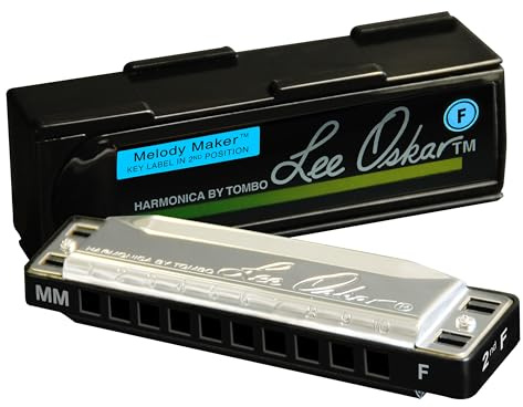 Lee Oskar Mundharmonika Melody Maker F-Dur für Rhythm and Blues, Country, Afro, Clave, Reggae, Jazz Standards - 10-Loch-Diatonik - Stimmplatten Messing - Deckelplatten Edelstahl - inkl. Kunststoffetui
