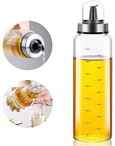 FARI Essig & Ölflasche, 500ml Ölspender und Glas Olivenöl Flasche Behälter für Küche, Kochen, Grillen, Pasta, Auslaufsicher und Spülmaschinenfest (1, 500ml)