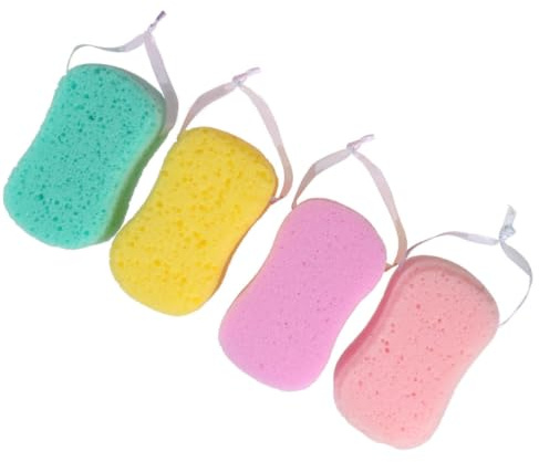 Lurrose 4Er Set Badeschwämme Aus Schwammmaterial Peeling Körperschwamm Für Sanfte Hautmassage Und Reinigung Ideal Für Dusche Und Bad