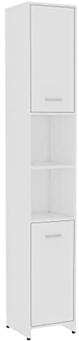 vidaXL Armario de baño Madera contrachapada Blanco 30x30x183,5 cm