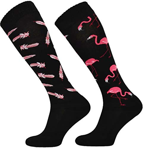 TODO Comodo Chaussettes d'équitation Fantaisie STJBW | Coton Mi-bas Chaussette Équitation Femme Motifs