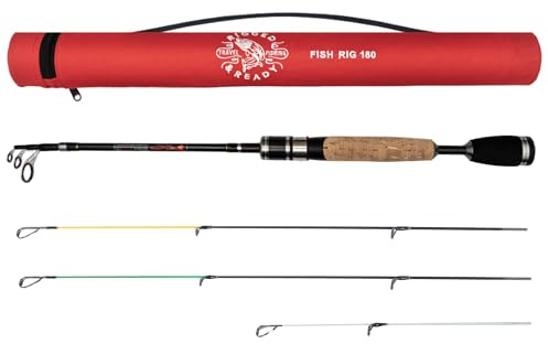 Rigged and Ready Fish Rig 180. Super Lightweight Telescopic Rod 180 5' 11 & 160cm 5' 4 Options + 3 Tips = 3 Cast Weights Light Lure | Float | Feeder | Ledger | Drop Shot | LRF Fishing