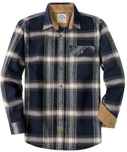 Dubinik® Flanellskjorta Herr Rutig Flanellskjorta Långärmad Casual Button Down-skjorta med bröstficka Normal passform