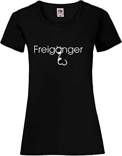 Freigänger mit Handschellen Frauen Lady-Fit T-Shirt Schwarz L