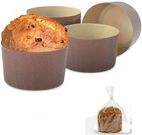 5 FORME CANASTA E PANETTONE DA 500 GR CON 5 BUSTE IN POLIPROPILENE NATALE DECORA