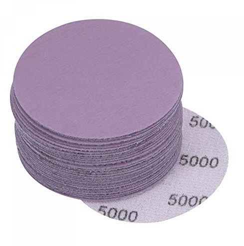 sourcing map 30 Stück 7,6 cm violette Schleifscheiben, Körnung 5000, Klettverschluss, professionelles Aluminiumoxid, Schleifpapier, nass und trocken, Politur, für Holz, Metall, Lackierung