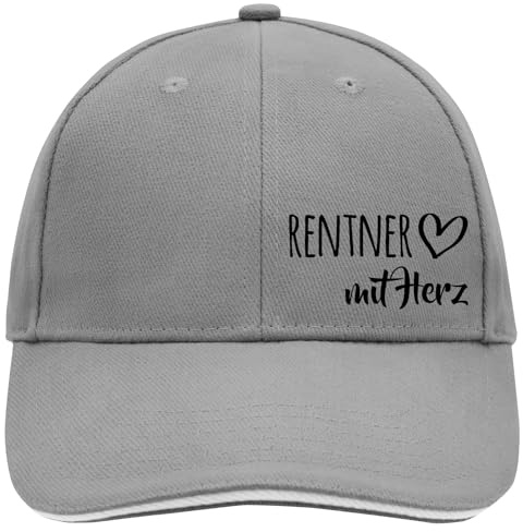 Huuraa Cappy Mütze Rentner mit Herz Geschenk | Baseballkappe Basecap Kappe Geschenkidee Unisex Baseball Cap