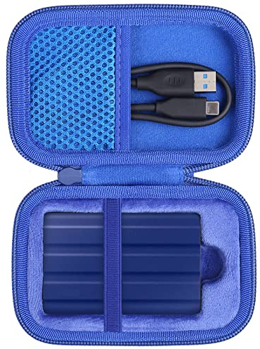 co2CREA Duro Viaggio Caso Copertina coustodia per Samsung Memorie T7 / T9 Shield SSD Esterno Portatile(blu)（solo scatola）