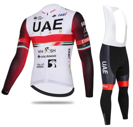 SGCIKER Retro Pro Team Winter-Thermo-Fleece-Radtrikot-Set, Herren-Langarmwärmer-Fahrradjacken, Fahrradbekleidung, Gelpolster