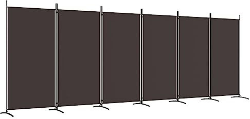 vidaXL Paravent 6-TLG. Raumtrenner Raumteiler Trennwand Umkleide Sichtschutz Spanische Wand Wohnzimmer Schlafzimmer Braun 520x180cm Stoff