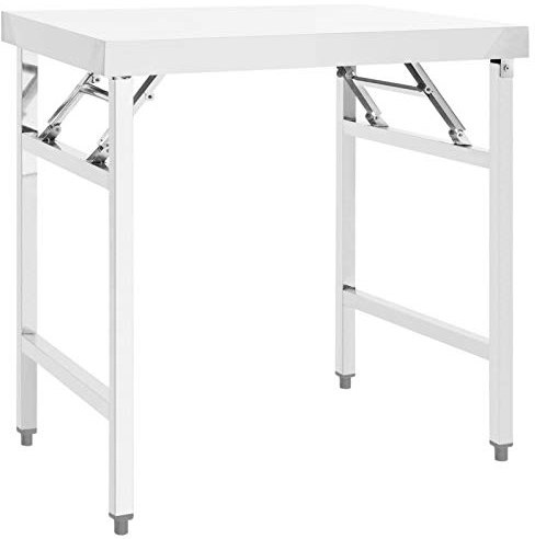 ZEYUAN Küchen-Arbeitstisch Klappbar, Edelstahltisch, Grilltisch Edelstahl, Teewagen, Küchentisch, Gewerbliche Küchenarbeitsbank, 85x60x80 cm Edelstahl