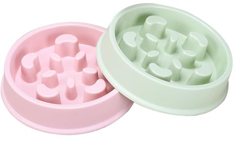 2Pcs Slow Feeder Dog Bowl,Interactive Feeder Food Stop Bowl