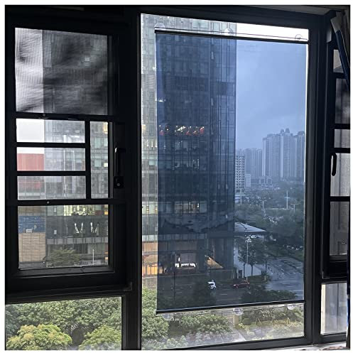 LXLZYXSF Duo Rollo Saugnäpfe Einwegspiegel Und Klare Durchsicht Rollo, Bodentiefe Fenster/Glastür Jalousie Für Büro Wohnzimmer Blau-Silber (Size : 33x150cm/13x59in)