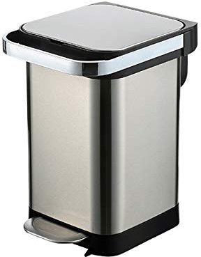 Pattumiera Pattumiera a pedale Pattumiera in acciaio inossidabile per uso domestico Pattumiera di grande capacità Cucina Soggiorno con coperchio (Onecolor A 20L)