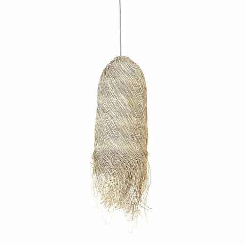 LOBERON Lampenschirm Shereena, aus Naturmaterialien, von Hand geflochten, faszinierender Eyecatcher, Wohn-Accessoire, Eisen, Pandan-Palme, braun