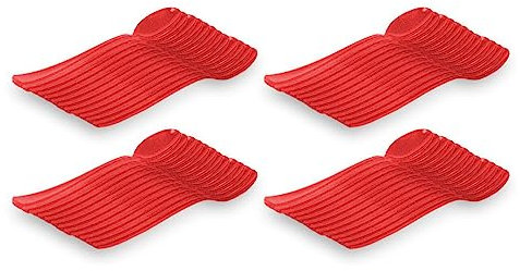 Acan Tradineur Lot de 4 paquets de 12 cuillères à café en plastique réutilisables et recyclables Longueur 12,5 cm Rouge Total 48 pièces
