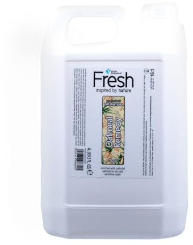 GROOM PROFESSIONAL Fresh Oatmeal Remedy Hundeshampoo Sensitiv - Natürliches Hundeshampoo für Empfindliche Haut - Lindert Hautirritationen - Hypoallergenes Shampoo - Reinigt & Beruhigt, 4 Liter