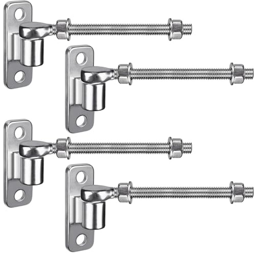 Insaga Torscharnier M12, 4er Schwerlast Gartentor Scharnier 16mm Kloben J-haken zu Bolzen mit Augen Platte Edelstahl Zauntor Torangel Verstellbar zum Schraube für Bauernhof Tor/Feld/Holzzaun, 254mm