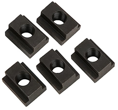 5 Stück T-Nutensteine ​​mit Schwarzem Oxid-Finish, M12-Gewinde, Gewinde durch Schlitz-T-Nutensteine, T-Gleitmutternblock, Hammerkopf-Befestigungsmutter, T-Mutter, Passend für