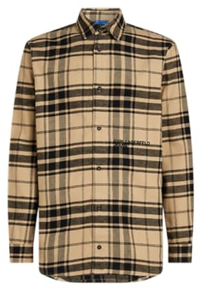 Karl Lagerfeld Jeans Hombre Regular Check Shirt Safari/Black M