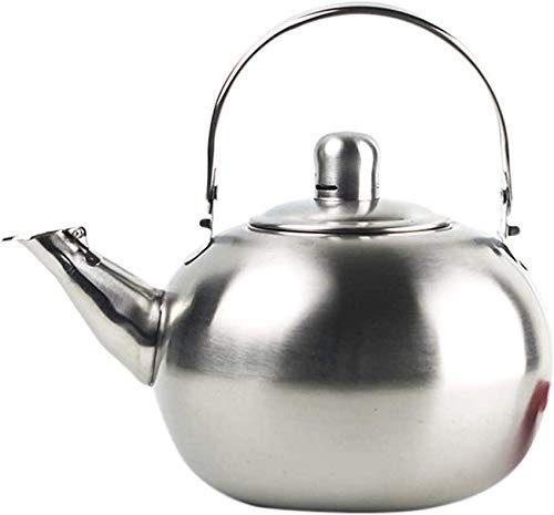 ARNUZ Utensilios de Cocina hervidor de Agua para Exteriores, Tetera de Acero Inoxidable Cepillado 304, cafetera de 2,5 litros, Cocina de Inducción, Pesa Rusa Universal DF