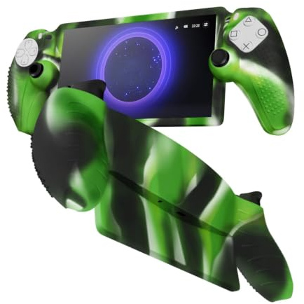 TNP Silicone Protective Case Compatible with PlayStation Portal Remote Player, Soft Grip Cover Skin for PS Portal, Anti-Slip Shock Absorbing Scratch Resistant Protector Shell, Camouflage Green