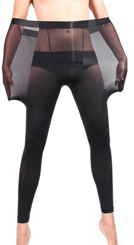 BESYFAY Herren Sexy Öl Glänzend Milch Seide Strumpfhosen Shining Glanz Hochelastische Leggings