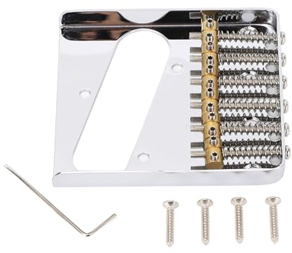 LiebeWH 54mm Gitarrenbrücke für Telecaster, Messing-Saitenreiter | Top-Loading & Body-Through Kompatibilität, Präzise Oktavintonation je Saite, Universelle Passform für Telecaster
