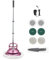 Brosse Rotative Nettoyage, 4 Modes Autolaveuse Rotative de Nettoyage et de Polissage Entièrement Automatique, Poignée Rétractable Pivotante à 90°, Nettoyeur Sol pour la Maison (Couleur Rose Rouge)
