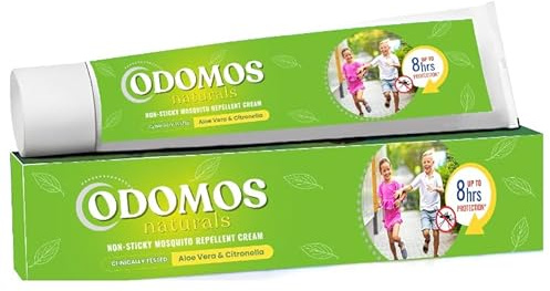 Odomos Naturals 100gms, Non-Sticky Mosquito Repellent Cream with Aloevera + Citronella, Non-Sticky Cream with 8 Hours Protection Against mosquitoe, Other Biting Insect, Flies, Ticks, Bed Bugs