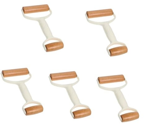Alipis 5pcs Double-Ended Rolling Pin for Baking Pizza Dough Lattice Pastry Roller Solid Wood Comfortable Grip