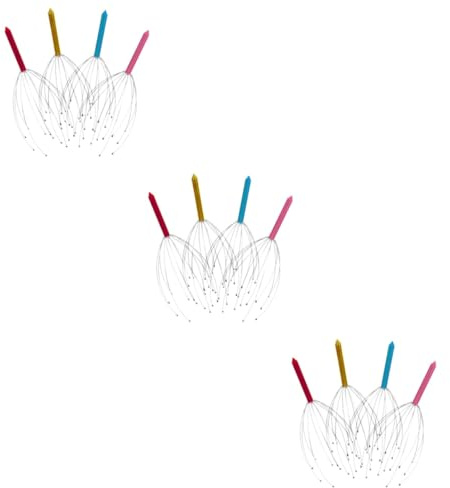 Gogogmee 3 Sets Tragbarer Kraken-kopfhautkratzer Für Tiefe Entspannung Handkratzer Für Haar Und Körper 4 Stück * 3