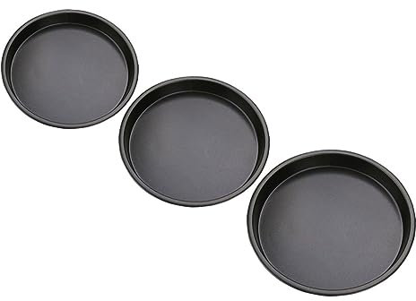 Amosfun 3stücke Metall-pizza-backblech Antihaftbeschichtet Ofenbleche Runde Backform Für Brot Kuchen Pizza Ofenpfanne Aus Kohlenstoffstahl Hitzebeständig Und Leicht Zu Reinigen