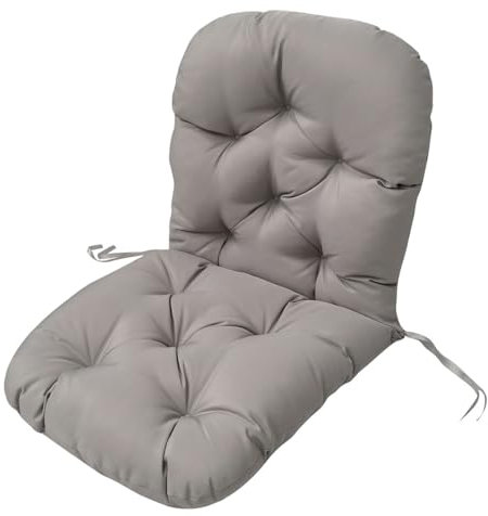 Cuscino per sedia a dondolo da esterno, con lacci, impermeabile, con schienale alto, in rattan, colore grigio chiaro, cuscini per sedie per mobili da esterno con maggiore comfort e durata