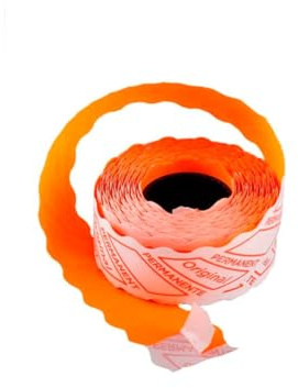 PAPELIVI –Etiquetas autoadhesivas para etiquetadores de precios (naranja/26 x 12 mm), despegables, etiquetado con precio, fecha... (Adhesivo permanente, 1000 etiquetas)