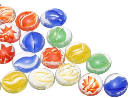 QUARKZMAN Perle di Vetro, 25Pz Pietre di Vetro Piatte Trasparenti Colori Misti 0.24Lbs (0.47-0.87) Marmi di Vetro Ciottoli per Riempitivi per Acquari Fai da Te Artigianato