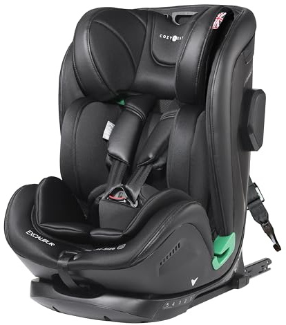 Cozy N Safe Excalibur i-Size Child Car Seat 76-150cm ISOFix (Onyx) | Top Tether, Extended Harness to 125cm, 5 Recline Positions, Side Impact Protection, Adjustable Headrest, 15 Months to 12 Yrs