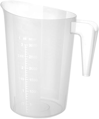 HENDI Messbecher, mit Skalierung, Stapelbar, Bruchsicher, 3,0L, ø181x(H)233mm, Polypropylen (Packung mit 10)
