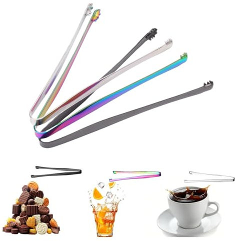 3 Pinces de Glace de Couleur, Poignée de Glace en Acier Inoxydable, avec une Longue Poignée, pour un café, un thé, des Desserts, une Fête, du Sucre et de la Glace