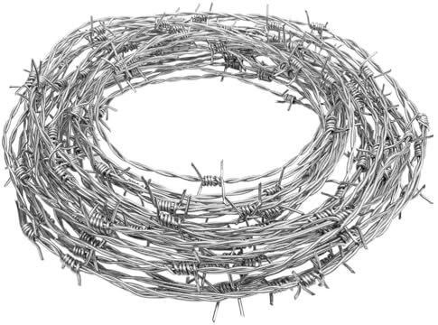Alambre De Espino para Vallas - Rollo De Acero Galvanizado - Fácil De Doblar Y Cortar - Uso En Exteriores/Seguridad Residencial,1.8mm,500m
