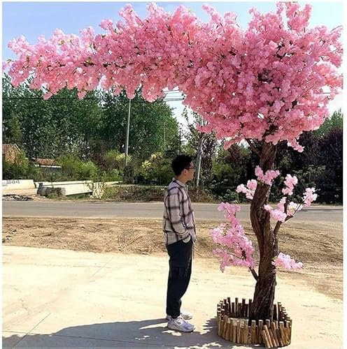 1.2 * 1m / 47 * 39in,Cerisier Japonais Artificiel,Fleur de Cerisier Artificielle avec Tronc en Bois Naturel et Fleurs RéAlistes, Fait à La Main, pour Maison, Bureau, FêTe, Mariage