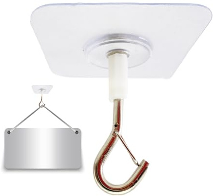 Ganci da soffitto resistenti – Ganci autoadesivi resistenti senza foro, ganci da parete | Decorazione per la casa con fibbia di sicurezza per piante, immagini, ghirlande, lanterne, borse, e