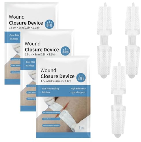 3PCS Steri Strips Skin Closures,Wound Closure Strip,Butterfly Stitches Wound Closure,Suture Strips for Laceration Repair Emergency
