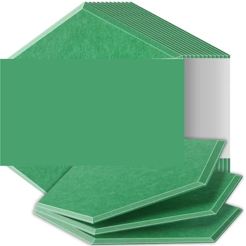 Panneaux Acoustiques Hexagonaux Panneaux insonorisants haute densité résistants aux flammes absorbant le bruit éliminant les échos(38 Gemstone Green,18 Pcs,0.9cm Medium Density)