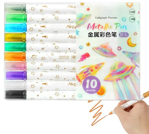 YNPQTDS Paint Pens - 10 Piece Paint Markers for Canvas - Permanent Oil-Based Art Pen Supplies for Fabric Ceramic Stone Rock Painting Canvas Tire Mug Metal