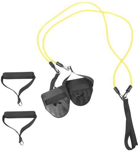 Hemobllo Ceinture Élastique de Natation 1 Set en TPE Poignée Jaune et Paquet de Rangement, Facile à Installer, pour Entraînement Stationnaire en Petite Piscine pour Adultes