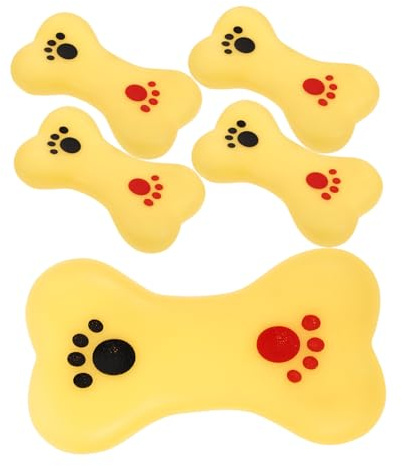 Beaupretty 5 pièces Jouets De Bain Garçon Fille Forme Os Souple Squeeze Sonore Éveil Sensoriel pour Tout-Petit