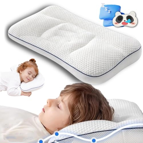 Dreamynest Comfort Kissen, Dreamynest Kopfkissen Kinder, Ergonomisch Geformten Kinderkopfkissen Für Wirbelsäulenfre, Mehr Komfort Und Tiefen Erholsamen Schlaf, für kinder ab 1-12 jahr (H3(6-12 jahre))
