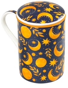 TEA SHOP - Taza de Té o Infusiones con filtro, infusor y tapa - Taza Classic Golden Eclipse - Fabricada en Porcelana