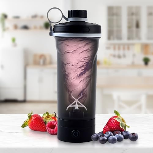 ideoon Leistungsstarker Akku-Shaker für Proteinshakes & Smoothies - Tragbar, elektrisch, USB-C aufladbar, klumpenfrei mixen - Ideal für Sport und Fitness